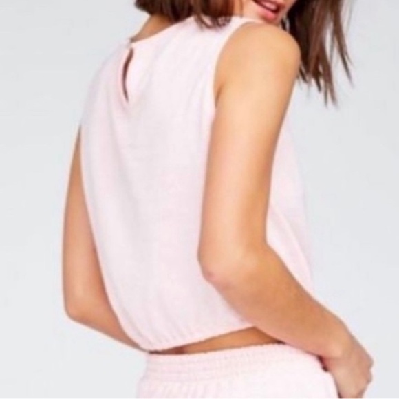 Callahan Pink Sleeveless Crop Top with Tie Front - Picture 2 of 12